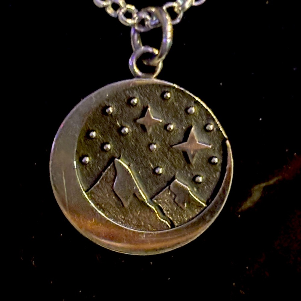 Moon Stars Mountain 925 Sterling silver Necklace